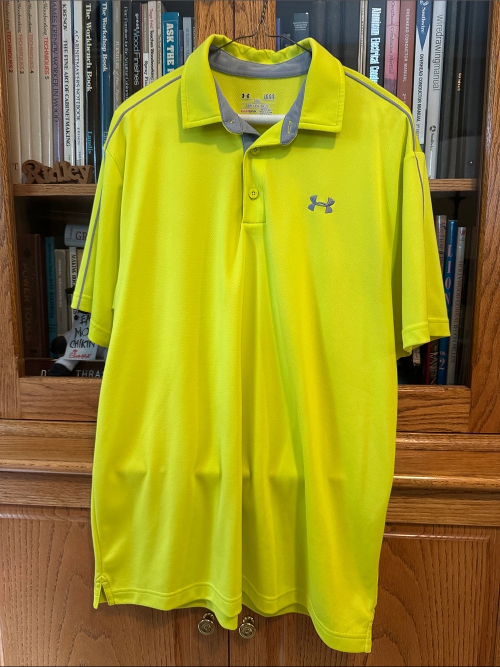 Under Armour Men’s Neon Yellow Golf Polo with Gray Accents